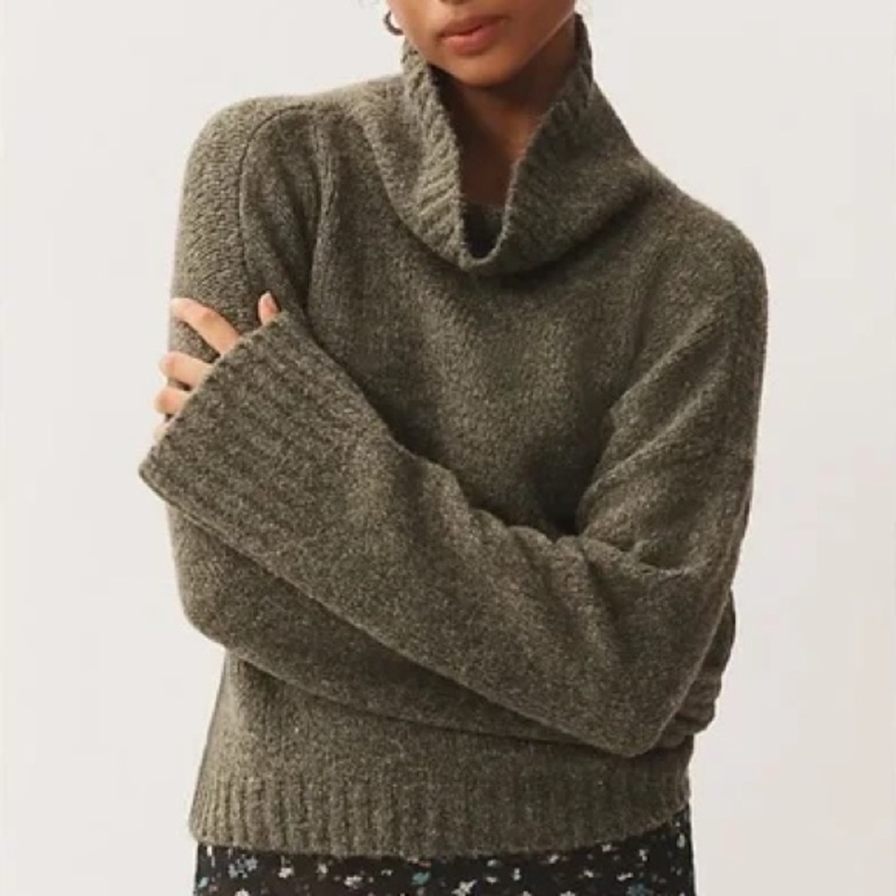 Pilcro Anthropologie The Lennon Wide-Sleeve Turtleneck Sweater